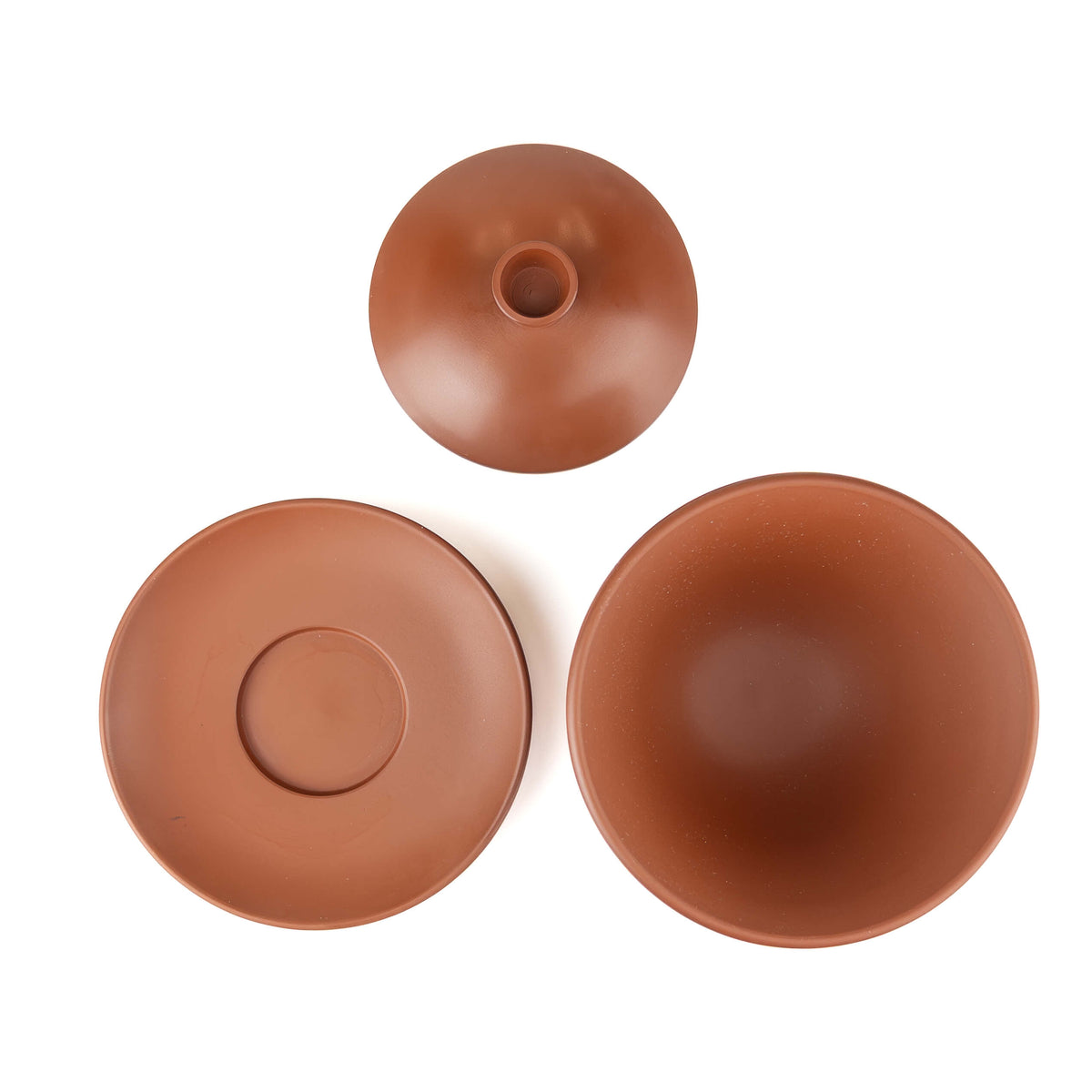 Jianshui Pottery Red Gaiwan Overhead