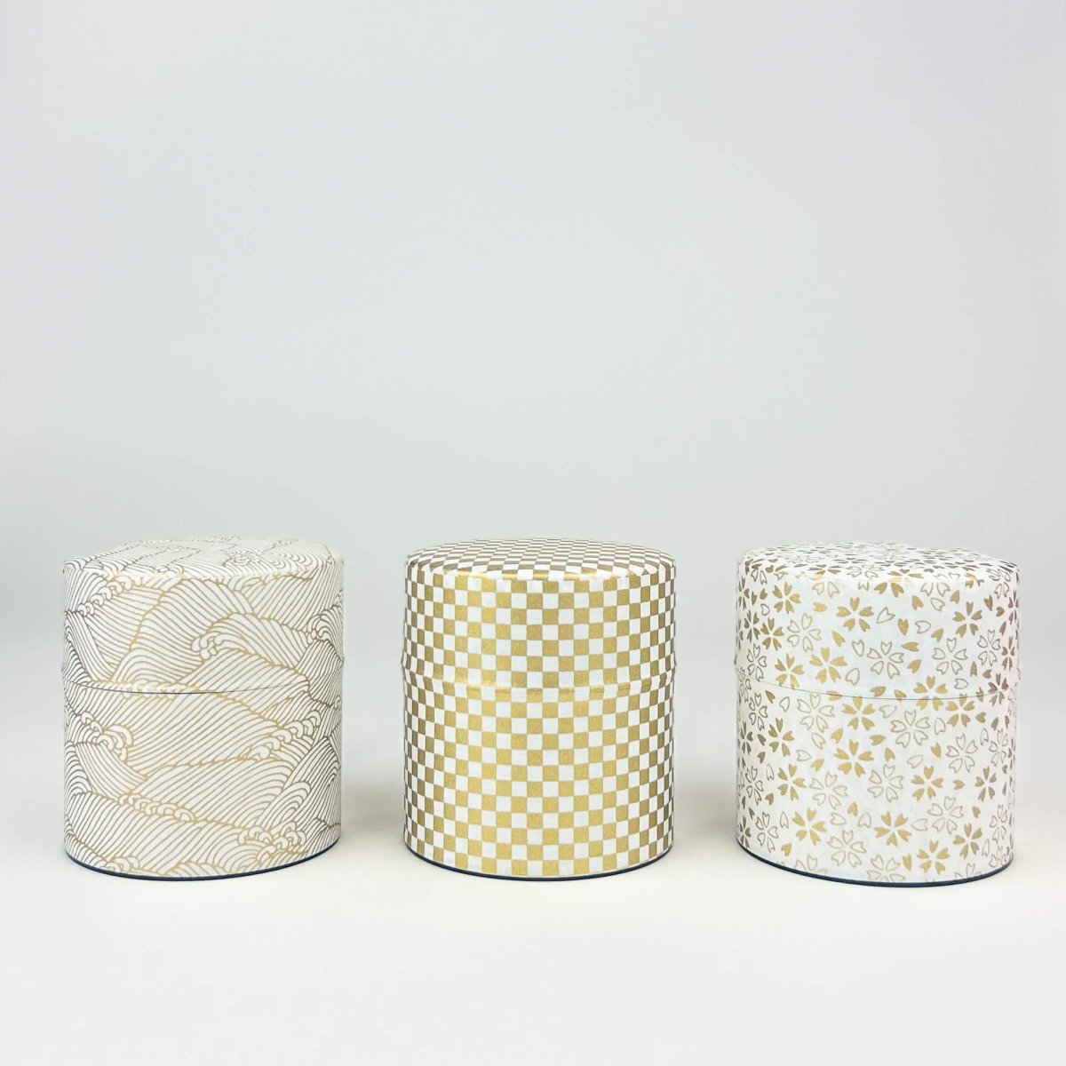 Washi Paper Japanese Tea Caddy - Gold Collection